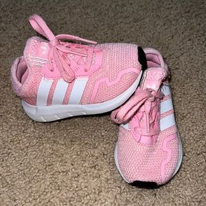 Pink Adidas toddler sneaker